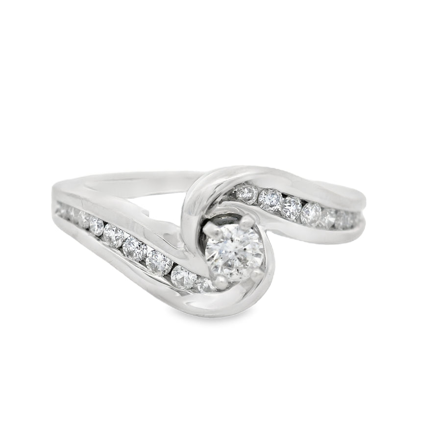 Twist White Gold Diamond Engagement Ring