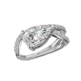 Semi-Mount Diamond Wave Band Engagement Ring