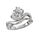 Semi-Mount Diamond Wave Shank Engagement Ring