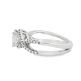 18KT White Gold Princess Cut AGS Certified Twist Diamond Ring