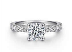 Gabriel & Co. Avery ER12293R3W44JJ – 14K White Gold Round Diamond Engagement Ring