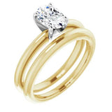 Stuller 14K Yellow/White 7x5 mm Oval Solitaire Engagement Ring Mounting