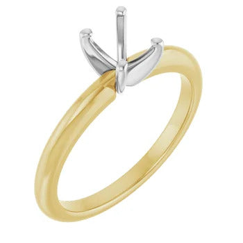 Stuller 14K Yellow/White 7x5 mm Oval Solitaire Engagement Ring Mounting
