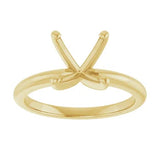 14K Yellow 8 mm Cushion Solitaire Engagement Ring Mounting