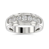 MEN’S BAND 1.00CT ROUND DIAMOND 10K WHITE GOLD
