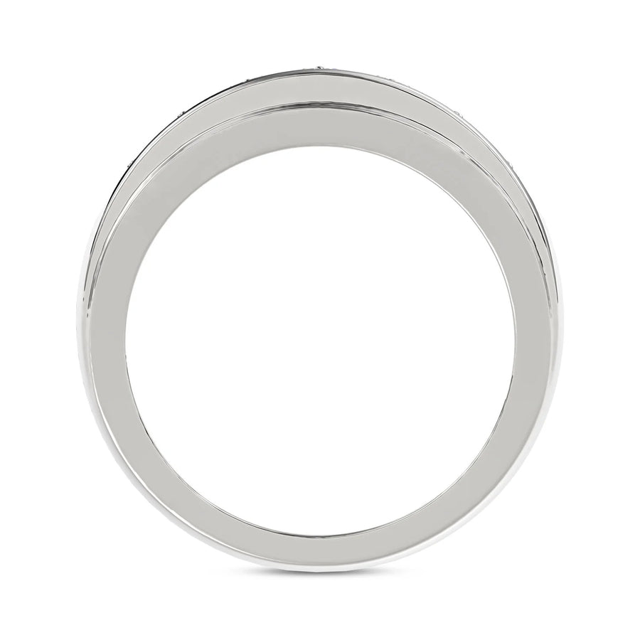 MEN'S BAND 0.50CT ROUND DIAMOND 10K WHITE GOLD