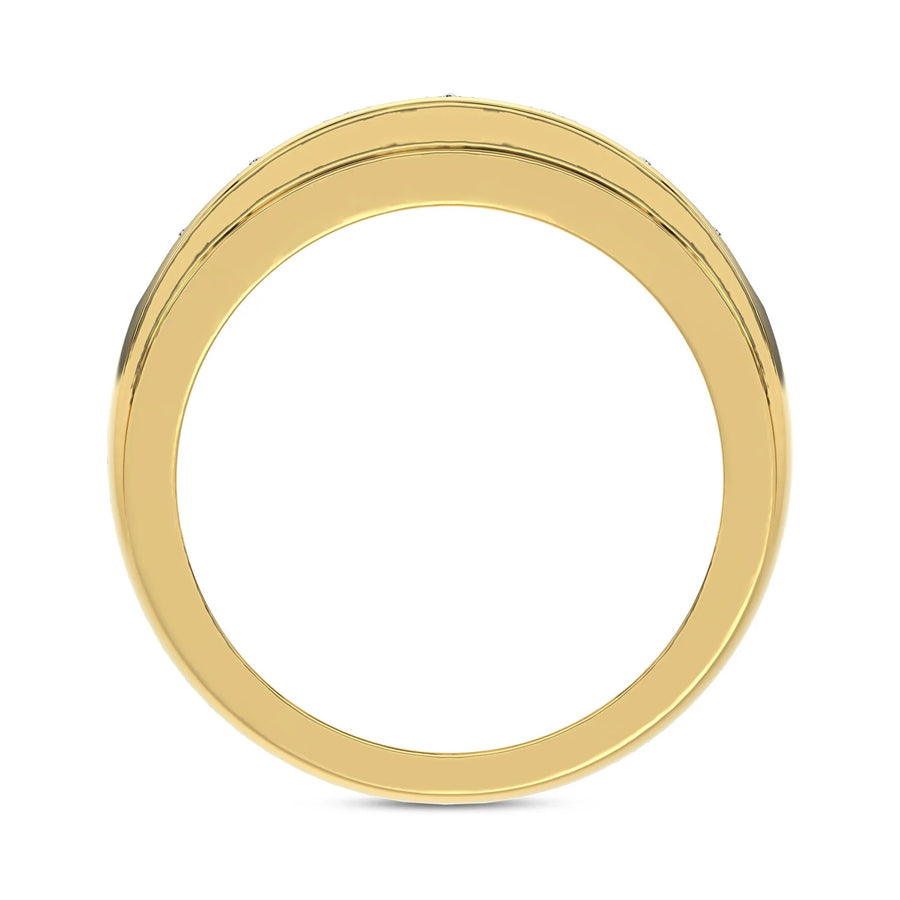 MEN'S BAND 1.00CT ROUND DIAMOND 10K YELLOW GOLD