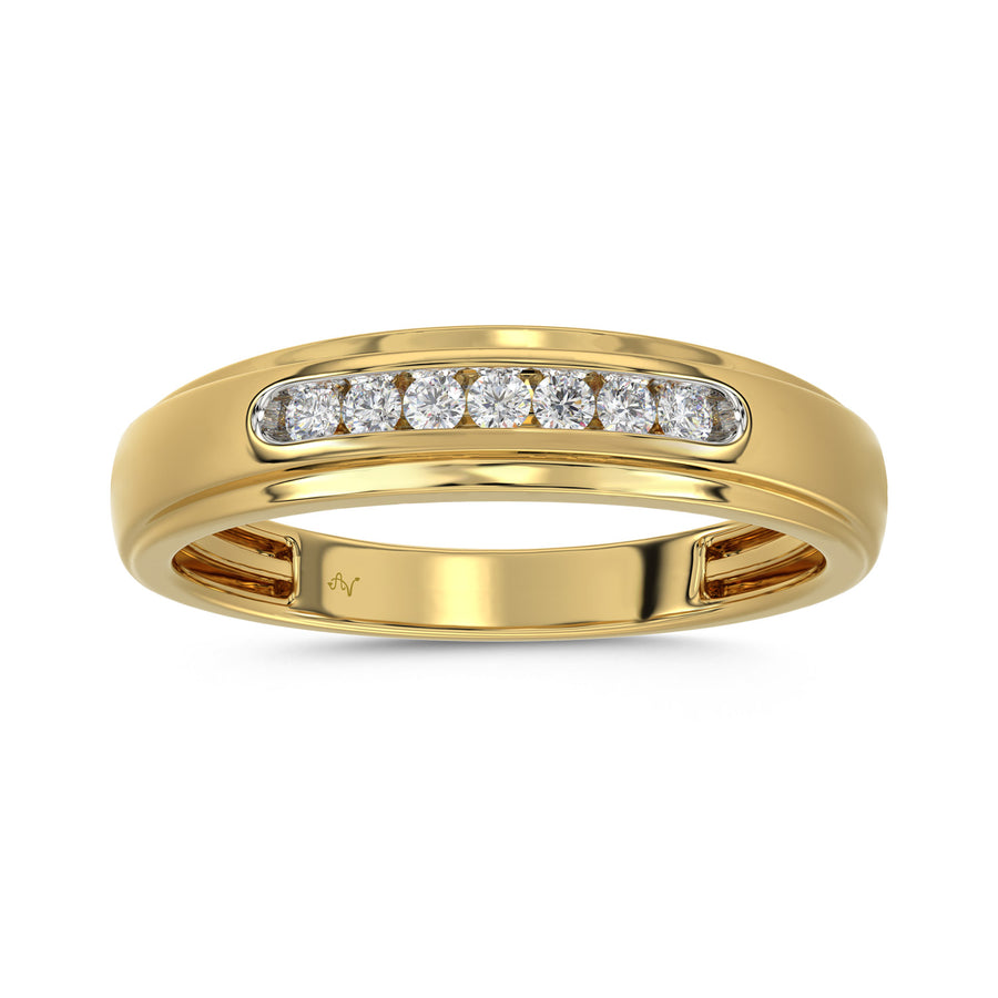 MEN’S BAND 0.25CT ROUND DIAMOND 10K YELLOW GOLD