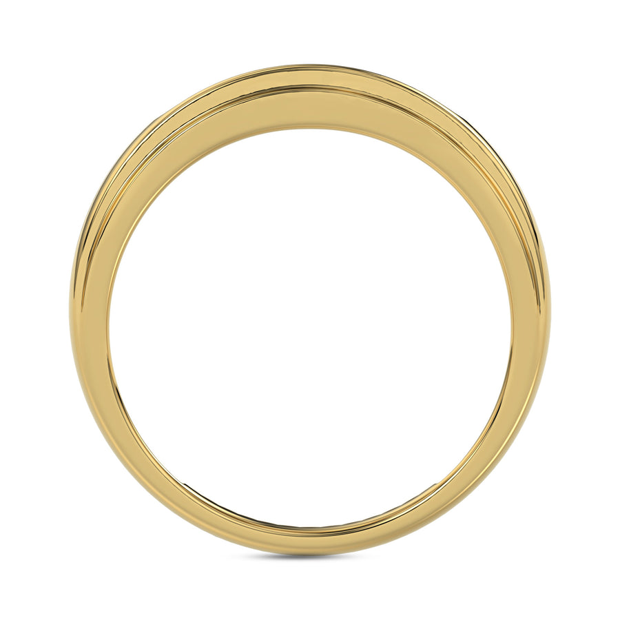 MEN’S BAND 0.25CT ROUND DIAMOND 10K YELLOW GOLD