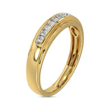 MEN’S BAND 0.25CT ROUND DIAMOND 10K YELLOW GOLD