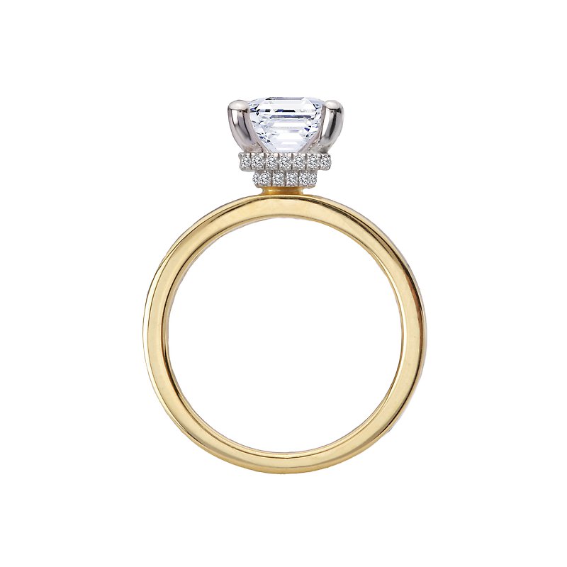 Diamond Semi-Mount Hidden Halo Engagement Ring