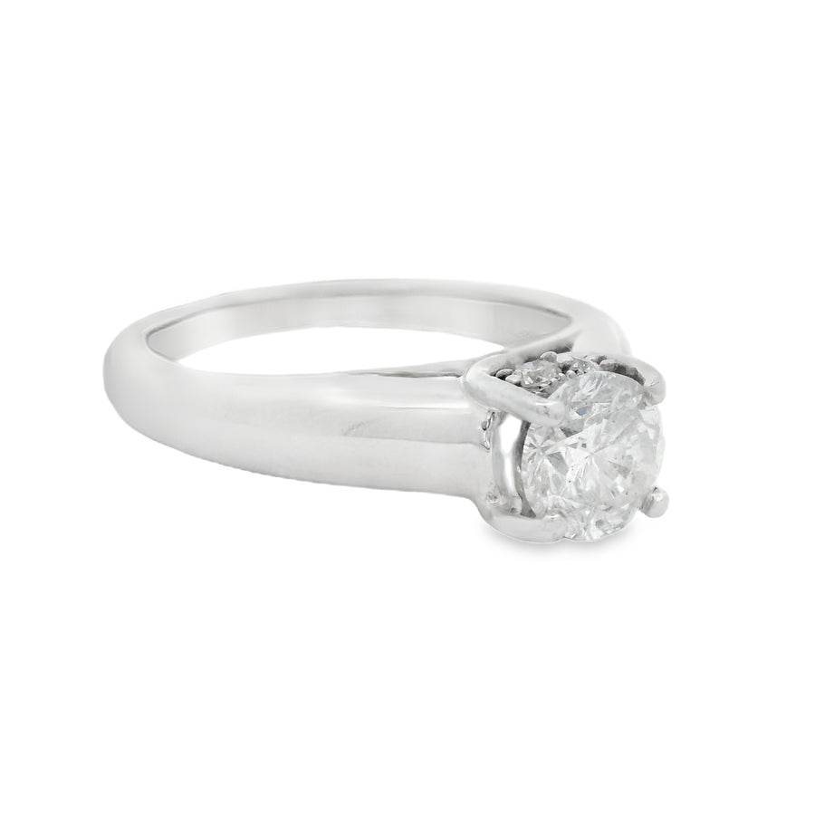 Certified Accented Solitare Diamond Engagement Ring