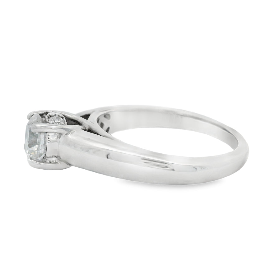 Certified Accented Solitare Diamond Engagement Ring