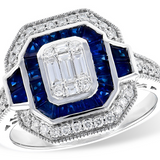 14KW Sapphire Diamond Fashion Ring