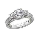 Romance 3 Stone Semi-Mount Diamond Ring