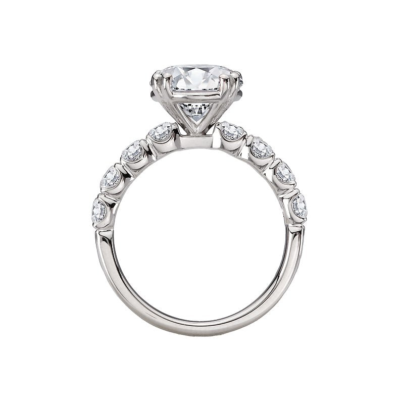 Romance 8-Stone Semi-Mount Diamond Engagement Ring