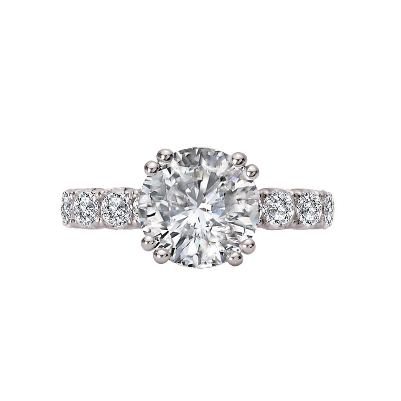 Romance 8-Stone Semi-Mount Diamond Engagement Ring