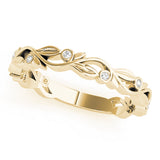 Floral Diamond Wedding Band