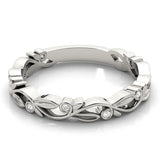 Floral Diamond Wedding Band