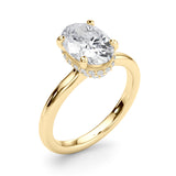 Overnight 14K Gold Oval Engagement Ring Setting with 0.26cttw Halo & Hidden Halo Diamonds (Model 85449-10X7)