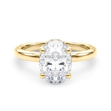 Overnight 14K Gold Oval Engagement Ring Setting with 0.26cttw Halo & Hidden Halo Diamonds (Model 85449-10X7)