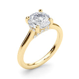 Overnight 14K Gold Engagement Ring Setting with 2.00cttw Hidden Halo & Bridge Accent Diamonds (Model 85467-2)