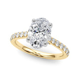 Hidden Halo Oval Lab Grown Diamond Women's Engagement Ring
