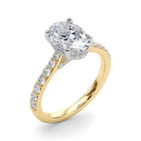 Hidden Halo Oval Lab Grown Diamond Women's Engagement Ring