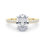 Hidden Halo Oval Lab Grown Diamond Women's Engagement Ring