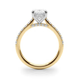Hidden Halo Oval Lab Grown Diamond Women's Engagement Ring