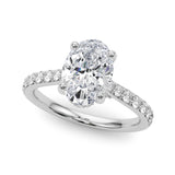 Hidden Halo Lab Grown 2 Carat Oval Diamond Women's Engagement Ring