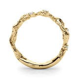 Overnight 14K Gold Wedding Band – Branch Motif with Diamond Fashion Design (Model 85493)