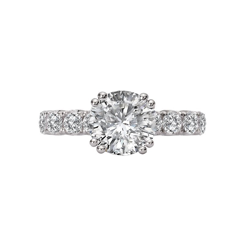 8-Stone Semi-Mount Diamond Engagement Ring