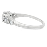 Vintage Platinum Five Stone European Cut Diamond Ring