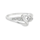 White Gold Heart Diamond Engagement Ring