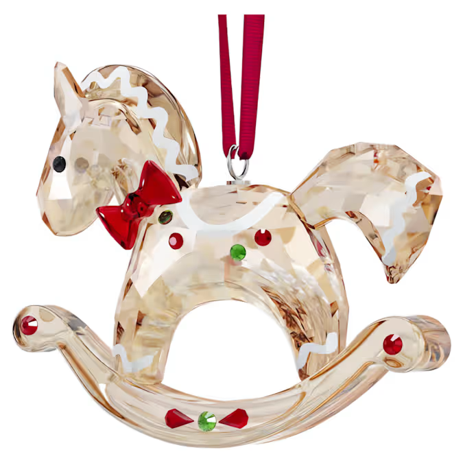 Holiday Cheers Gingerbread Rocking Horse Ornament