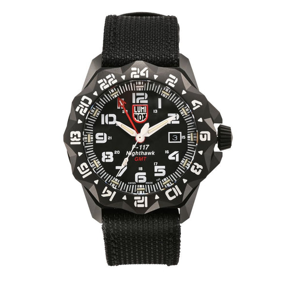 Luminox Watch XA.6421 44mm F-117 Nighthawk Pilot Swiss Made Quartz GMT Watch