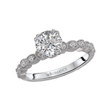 Peg Head Semi-Mount Diamond Ring