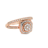 Rose Gold Composite Halo Diamond Wedding Set