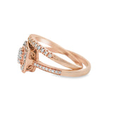 Rose Gold Composite Halo Diamond Wedding Set