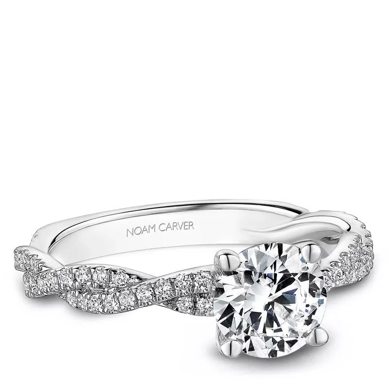 Noam Carver Classic Sidestone Engagement Ring – R053-02WM-100A