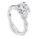 Noam Carver A046-01A – Round Diamond Sidestone Engagement Ring, 14K/18K Gold or Platinum