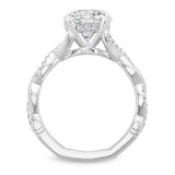 Noam Carver A046-01A – Round Diamond Sidestone Engagement Ring, 14K/18K Gold or Platinum