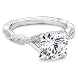 Noam Carver A046-01A – Round Diamond Sidestone Engagement Ring, 14K/18K Gold or Platinum
