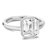 Crafted for the modern romantic, this emerald-cut solitaire ...