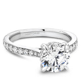 Noam Carver A073-01A Diamond Engagement Ring – 14K White Gold, Hidden Halo, Channel-Set Band