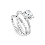 Noam Carver A089-01WZ-FCYB – Contemporary Station Style Diamond Engagement Ring, Platinum with Accent Diamonds