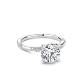 Noam Carver A089-01WZ-FCYB – Contemporary Station Style Diamond Engagement Ring, Platinum with Accent Diamonds