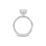 Noam Carver A089-01WZ-FCYB – Contemporary Station Style Diamond Engagement Ring, Platinum with Accent Diamonds