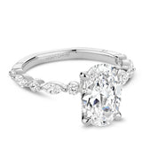 Noam Carver A091-02A Euro Shank Engagement Ring – 14K Yellow Gold, Oval Center Setting with Marquise & Round Diamonds